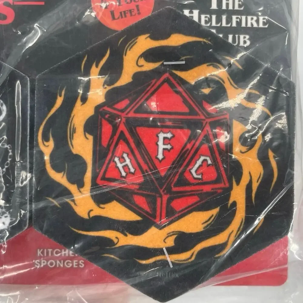 Stranger Things Hellfire Club Kitchen Sponges DnD Edgy Dorm Stocking Stuffer NEW
